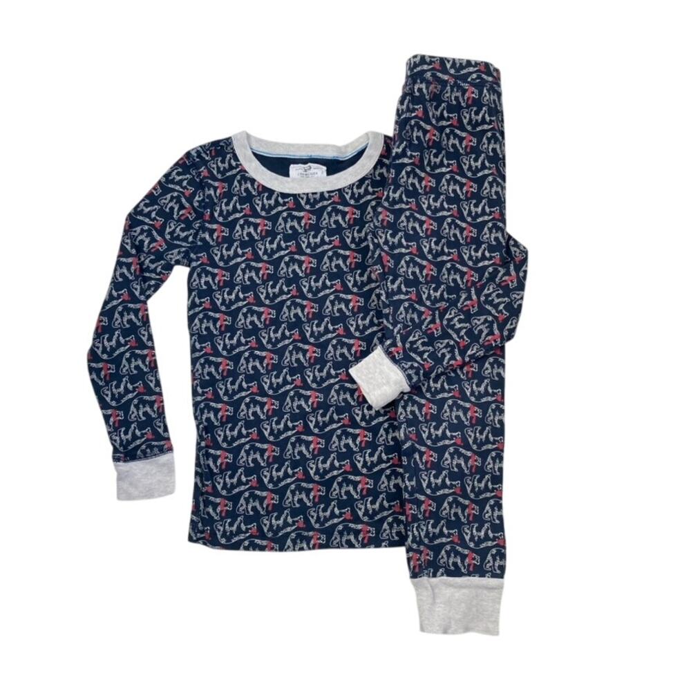 Crewcuts Long Sleeve Pajama Set - Winter Bears - Blue White Red - 6